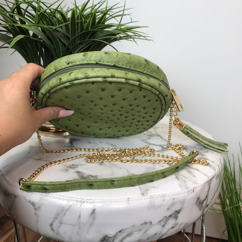 โผ๏ธ Olive Green Mini Shoulder Clutch Bag With Strap - Picture 4 of 7